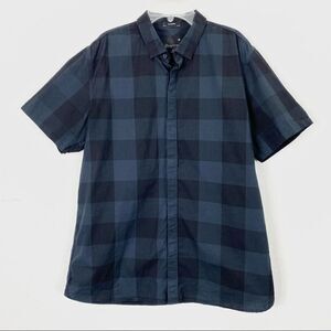 Tavik Black & Grey Checkered Plaid Short Sleeve Button Up Shirt